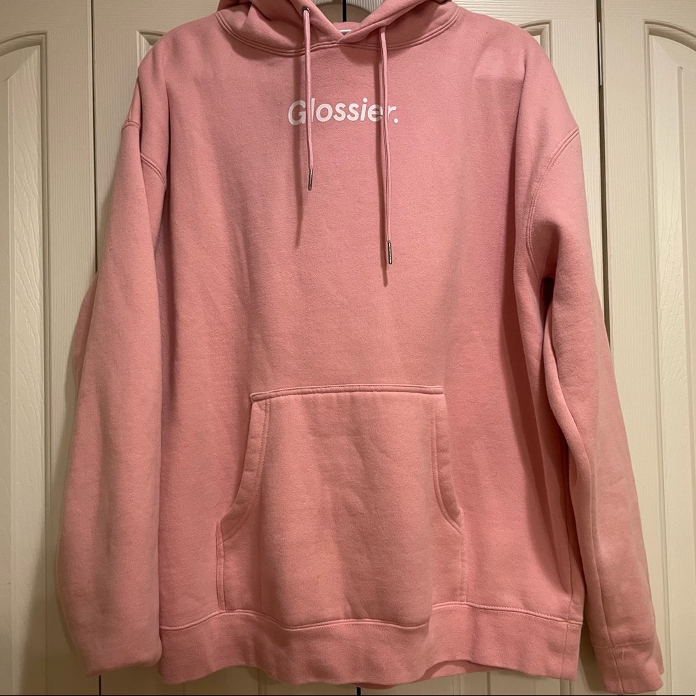 Glossier Pink Hoodie (basically new)